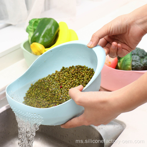 Kitchen Rice Washer Rice Basket Plastik Mengalakkan Bakul
